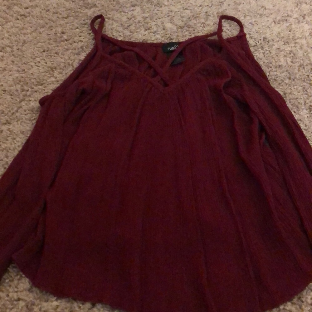 Rue 21- Long Sleeve Burgundy Shirt